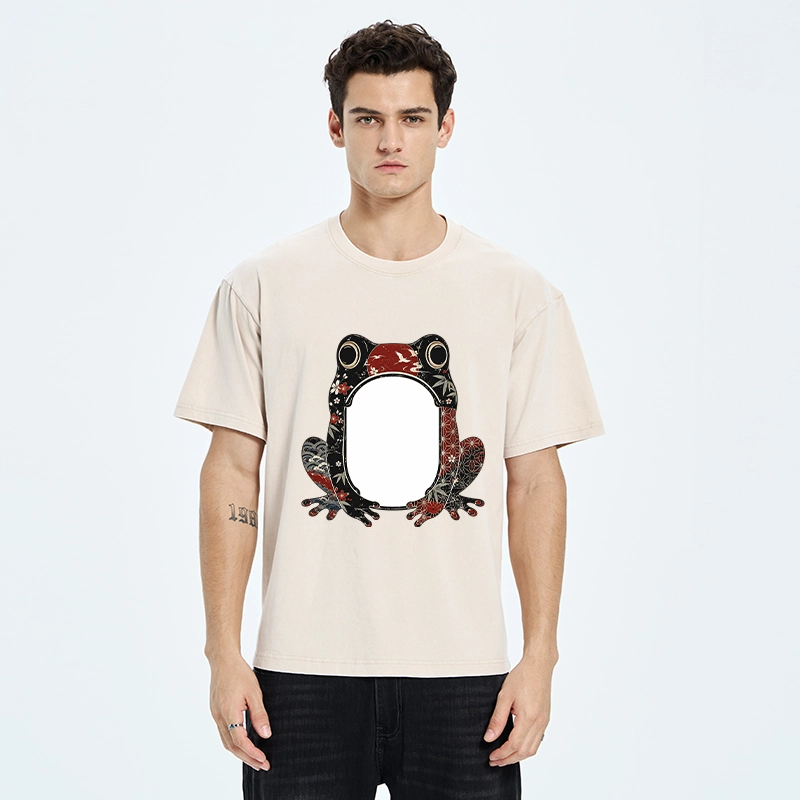 Tokyo-Tiger Retro Sakura Frog Washed T-Shirt