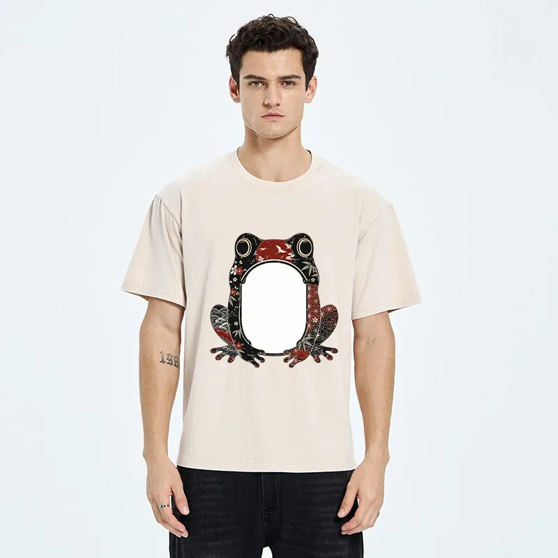 Tokyo-Tiger Retro Sakura Frog Washed T-Shirt