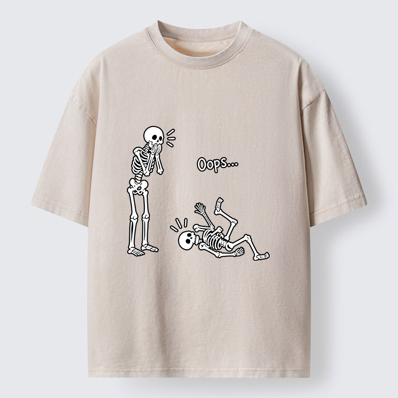 Tokyo‑Tiger Silly Skeleton Vibe Washed T‑Shirt Sale