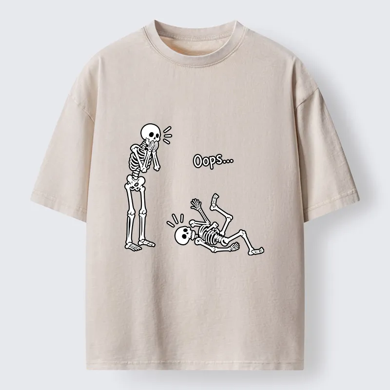 Tokyo‑Tiger Silly Skeleton Vibe Washed T‑Shirt