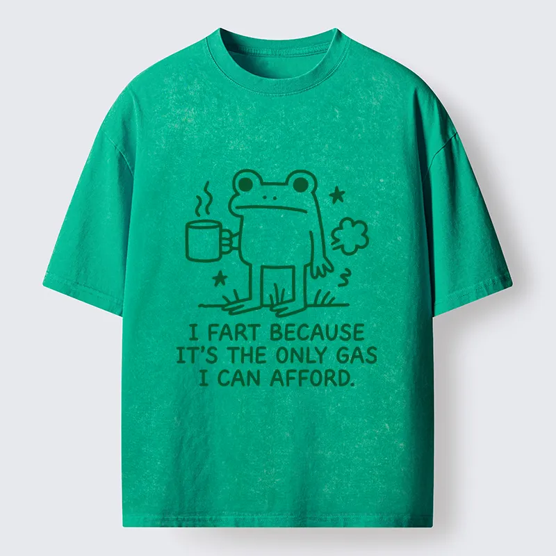 Tokyo-Tiger Funny Cute Frog Gas Meme Washed T-Shirt