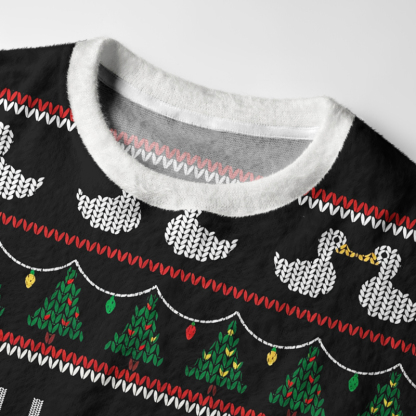 Tokyo-Tiger Goose And Ghost Cat：The Crazy Path To Success Fuzzy Christmas Ugly Sweatshirt