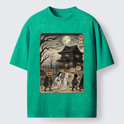 Tokyo-Tiger Vintage Yokai Art Washed T-Shirt
