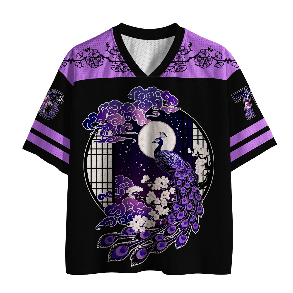 Tokyo-Tiger Sakura Moon Peacock Mesh Jersey