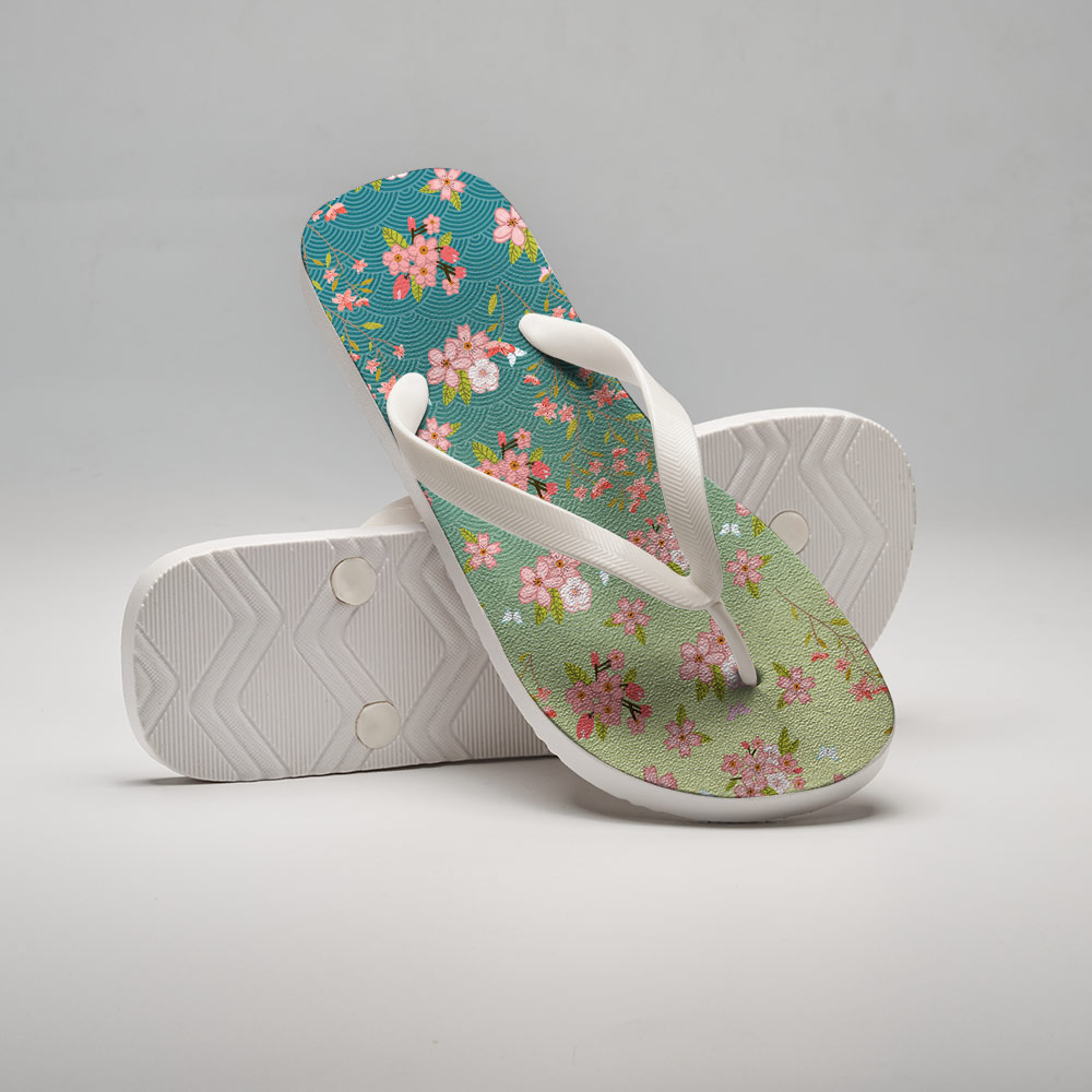 Tokyo-Tiger Sakura Blossom Waves Flip Flops