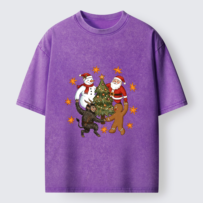 Tokyo-Tiger Christmas Party Crew Washed T-Shirt