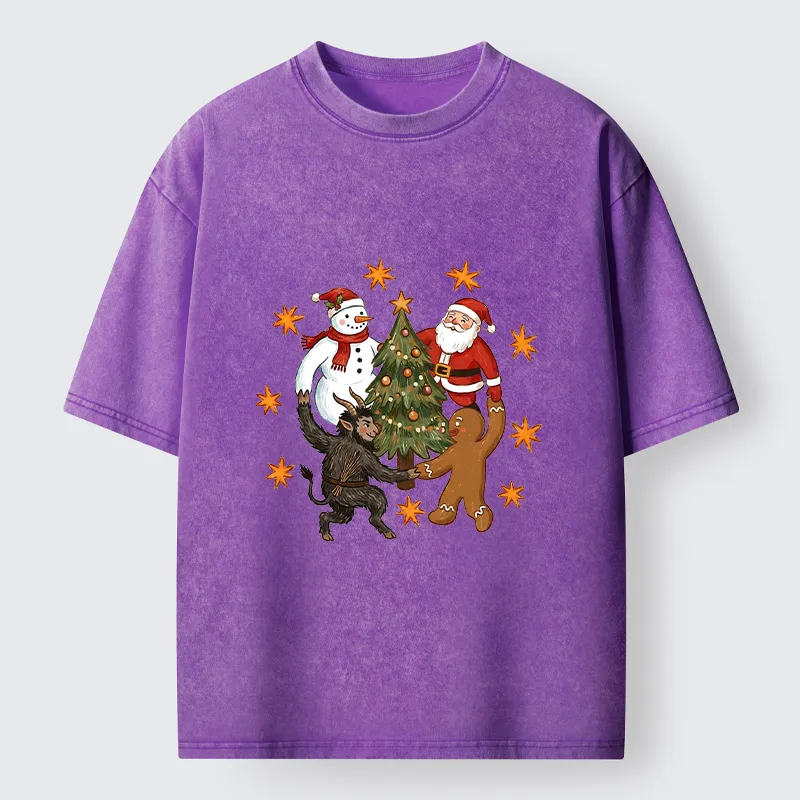 Tokyo-Tiger Christmas Party Crew Washed T-Shirt
