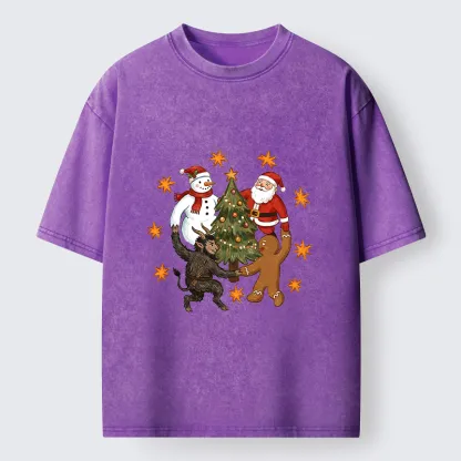 Tokyo-Tiger Christmas Party Crew Washed T-Shirt