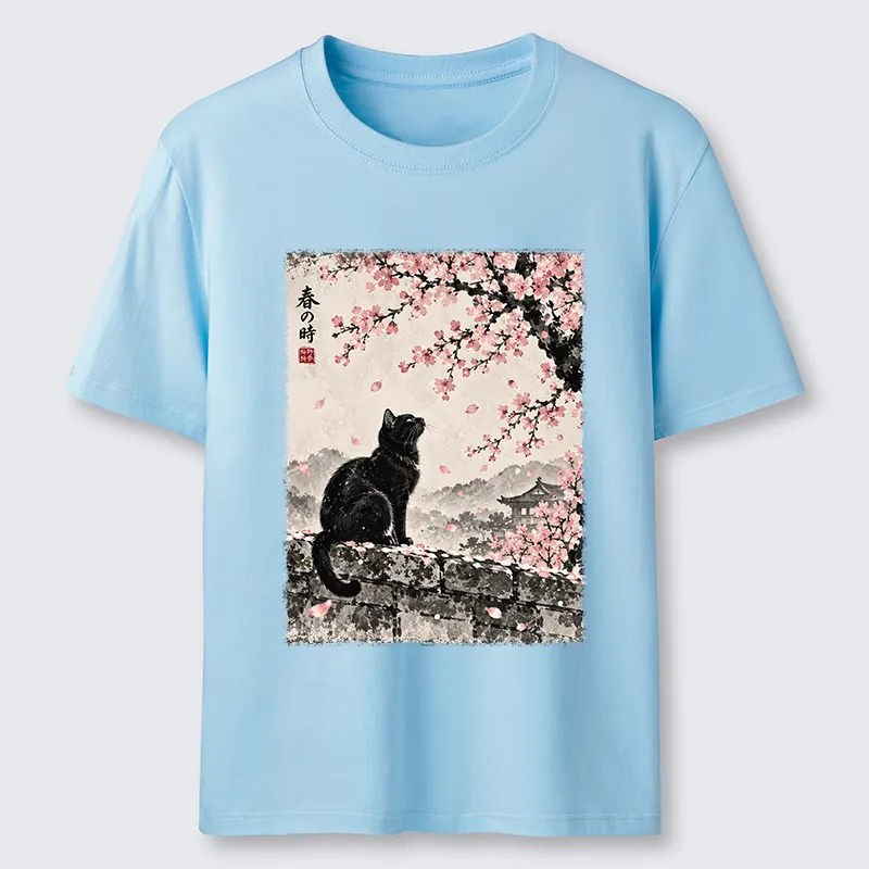 Tokyo-Tiger Spring Black Cat Art Classic T-Shirt