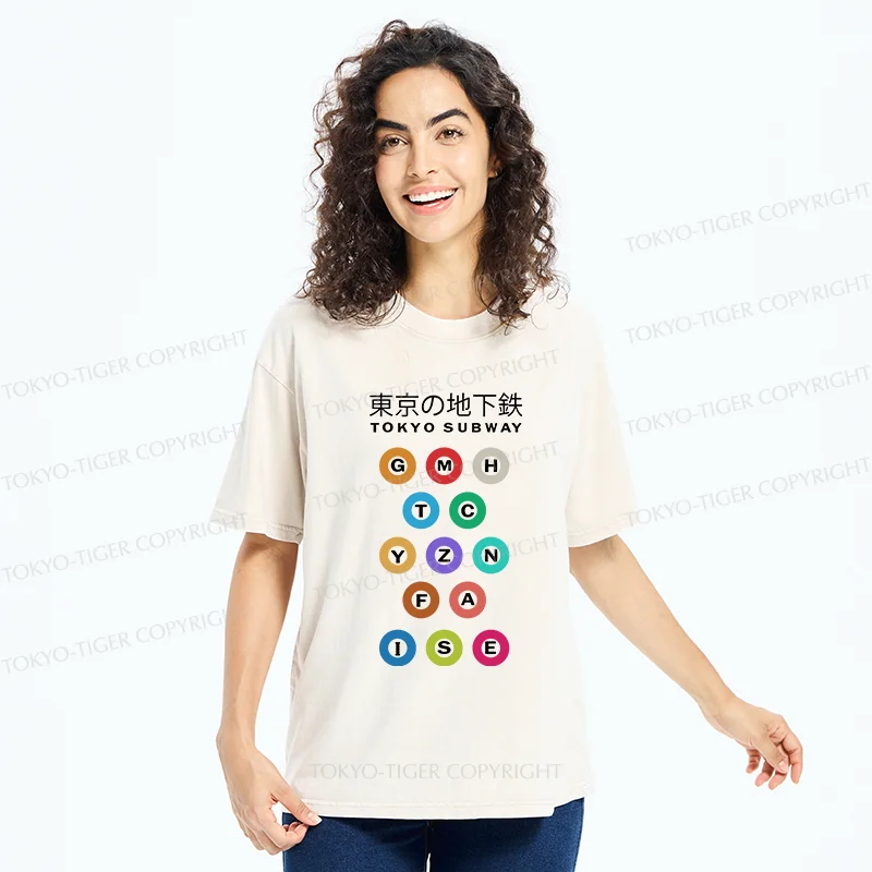 Tokyo-Tiger Tokyo Subway Washed T-Shirt
