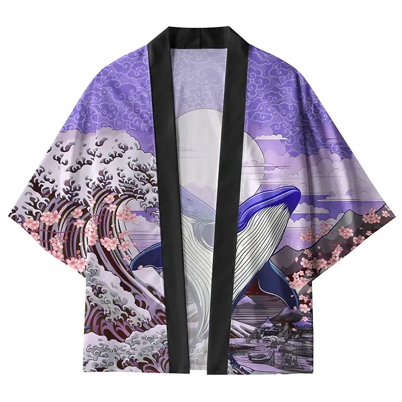 Tokyo-Tiger Whale Wave Kimono Cardigan