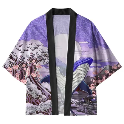 Tokyo-Tiger Whale Wave Kimono Cardigan