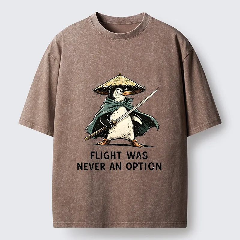 Tokyo‑Tiger Samurai Penguin Washed T‑Shirt