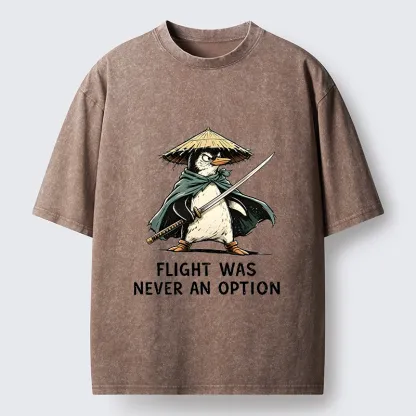 Tokyo‑Tiger Samurai Penguin Washed T‑Shirt