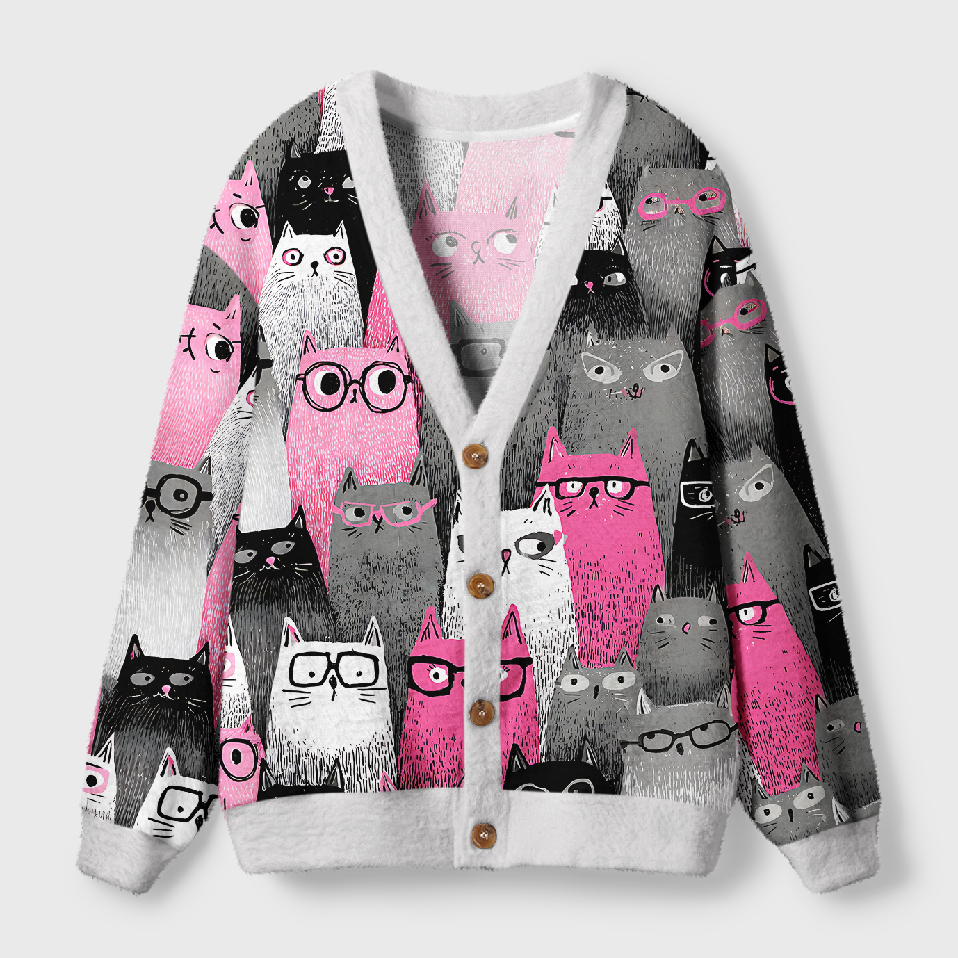 Tokyo-Tiger Cats With Attitude Ugly Cardigan Sweater