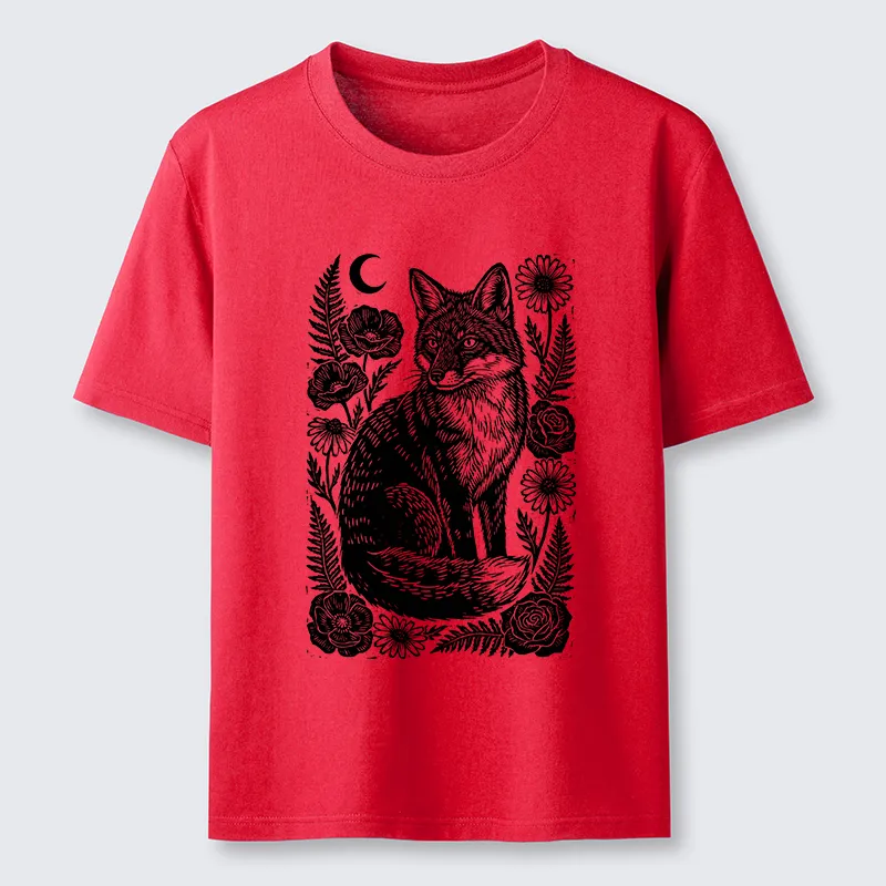 Tokyo-Tiger Wild Fox Floral Vibe Classic T-Shirt