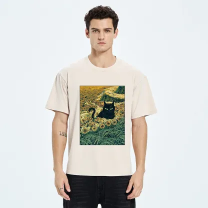Tokyo‑Tiger Van Gogh Black Cat Washed T‑Shirt