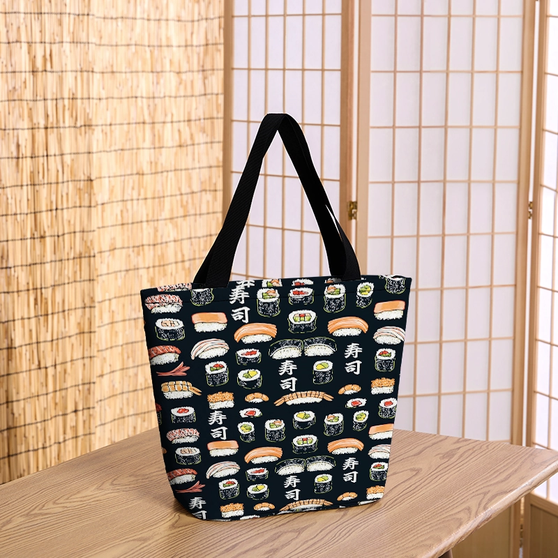 Tokyo-Tiger Delicious Sushi Zipper Tote Bag