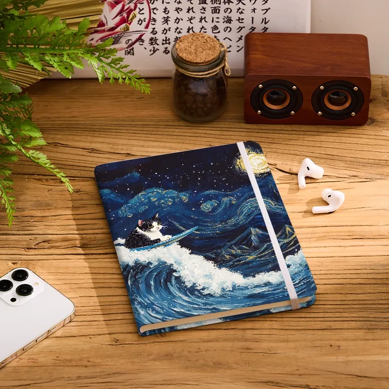 Tokyo-Tiger The Great Wave Off Cat Notebook