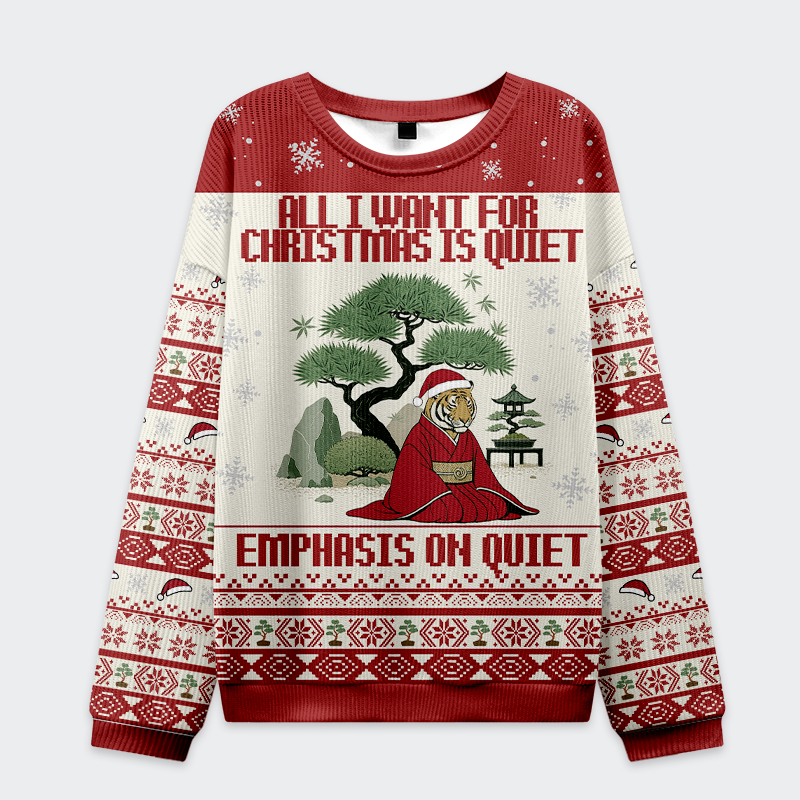 Tokyo-Tiger Christmas Tiger Peaceful Christmas Ugly Sweatshirt