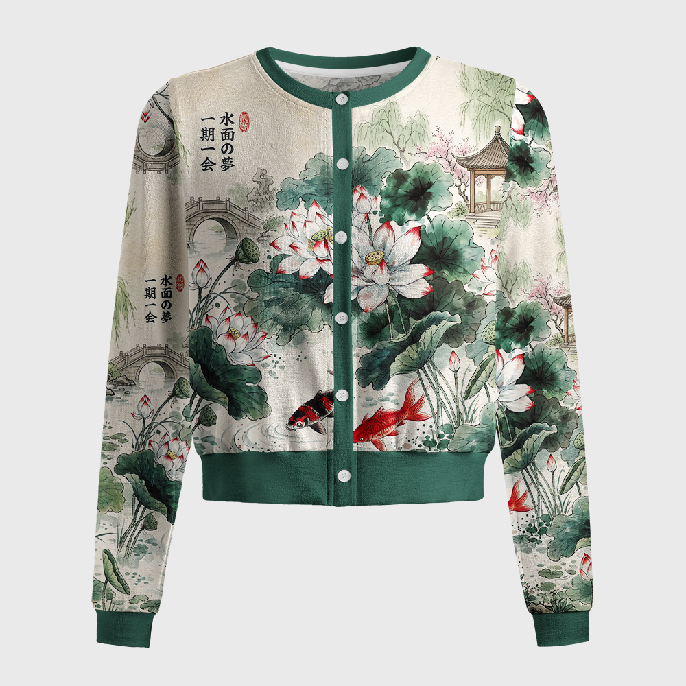 Tokyo-Tiger Lotus Lights Koi Dreams Women's Lightweight Cardigan