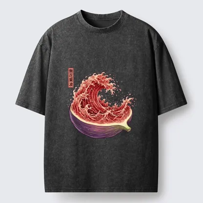 Tokyo‑Tiger Funny Fruit Wave Washed T‑Shirt