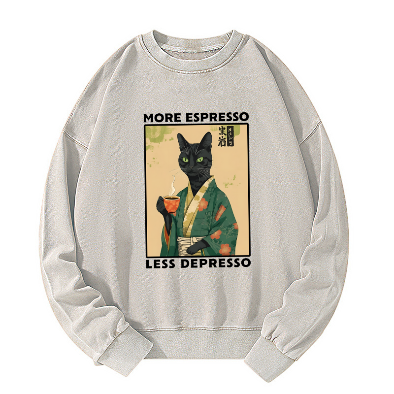 Tokyo-Tiger More Caffeine Less Sadness Washed Sweatshirt