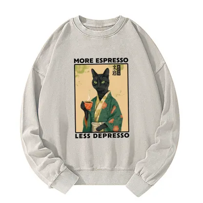 Tokyo-Tiger More Caffeine Less Sadness Washed Sweatshirt