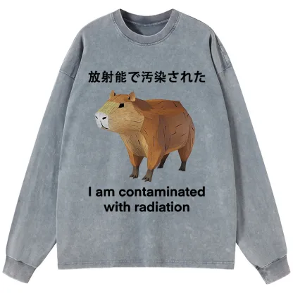 Tokyo-Tiger Capybara Contaminated By Radiation Washed Long Sleeve T-Shirt