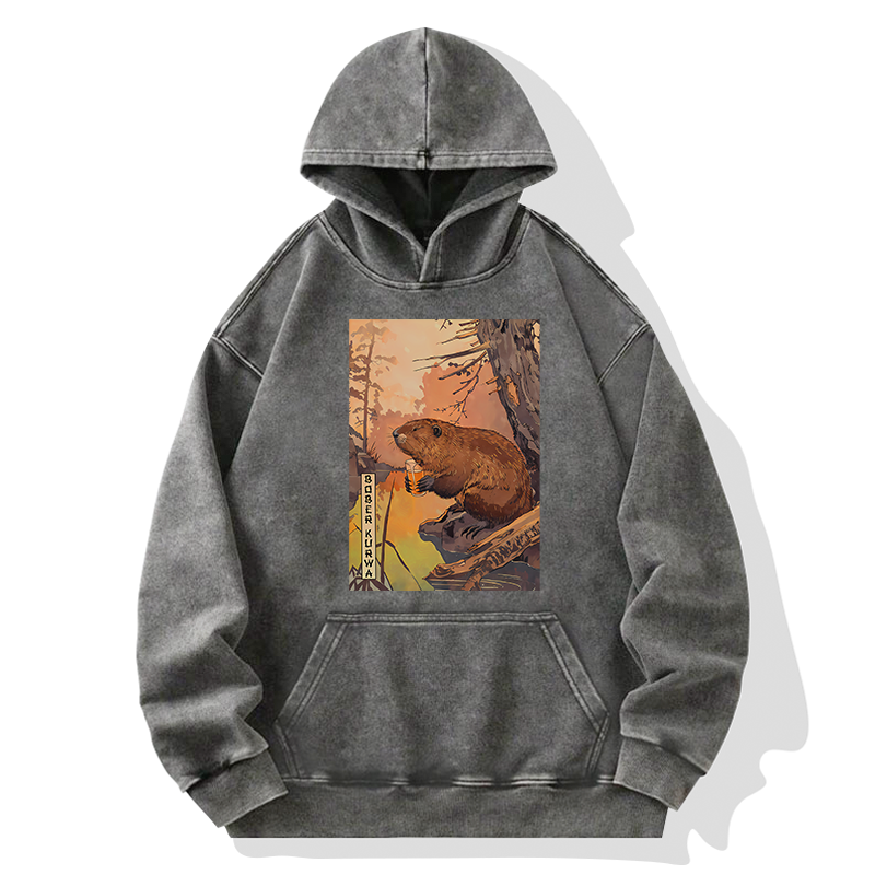 Tokyo-Tiger Beaver By The River Washed Hoodie