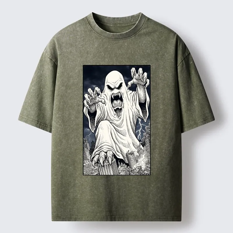 Tokyo‑Tiger Spooky Ghost Monster Washed T‑Shirt