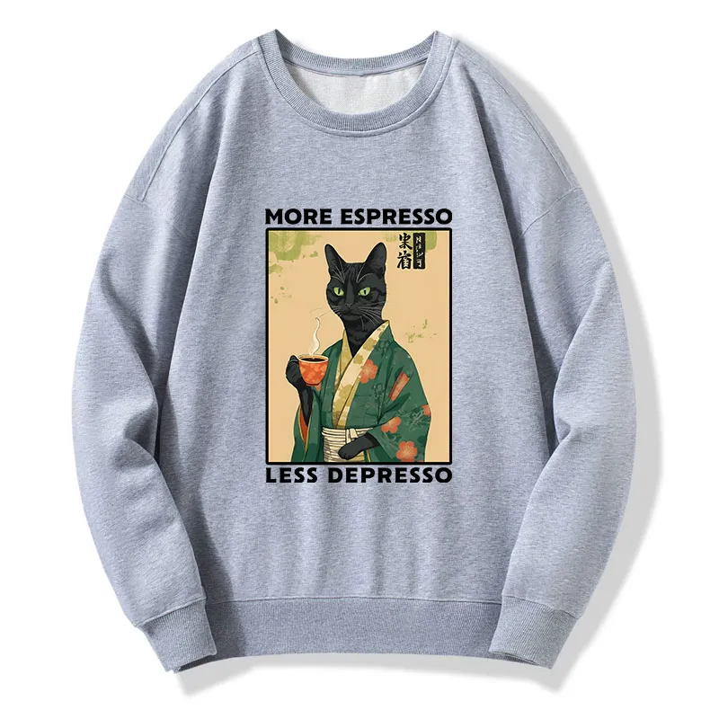 Tokyo-Tiger More Caffeine Less Sadness Circle Sweatshirt