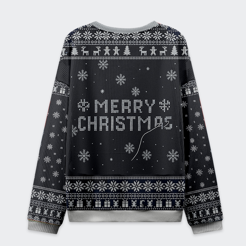 Tokyo-Tiger The Cat's Christmas String Pull Christmas Ugly Sweatshirt