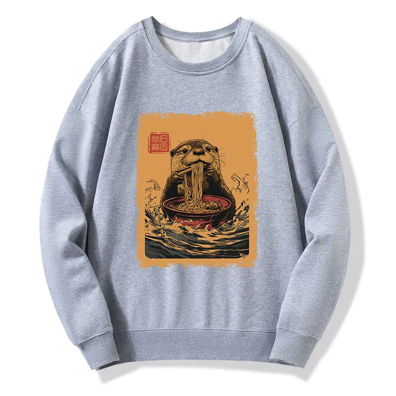 Tokyo-Tiger Ramen Lover Otter Circle Sweatshirt
