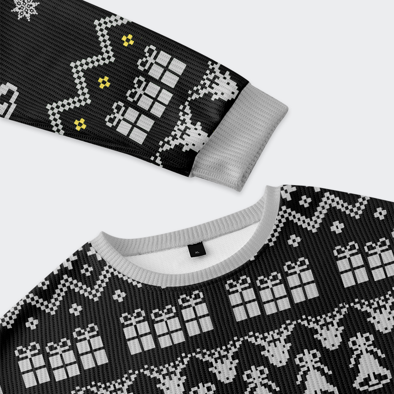 Tokyo-Tiger Funny Christmas Lights Cat Christmas Ugly Sweatshirt