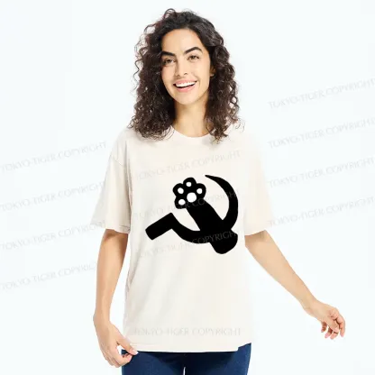 Tokyo-Tiger Funny Catism Washed T-Shirt