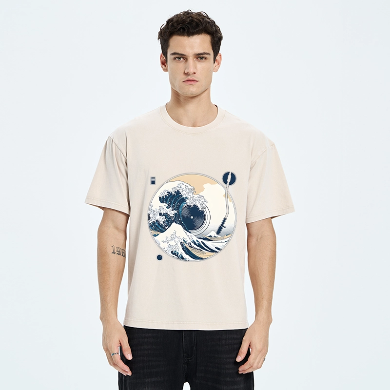 Tokyo-Tiger When Waves Drop The Beat Washed T-Shirt