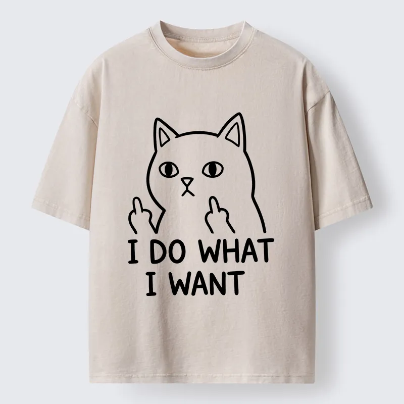Tokyo‑Tiger Funny Cat Freedom Vibe Washed T‑Shirt Sale