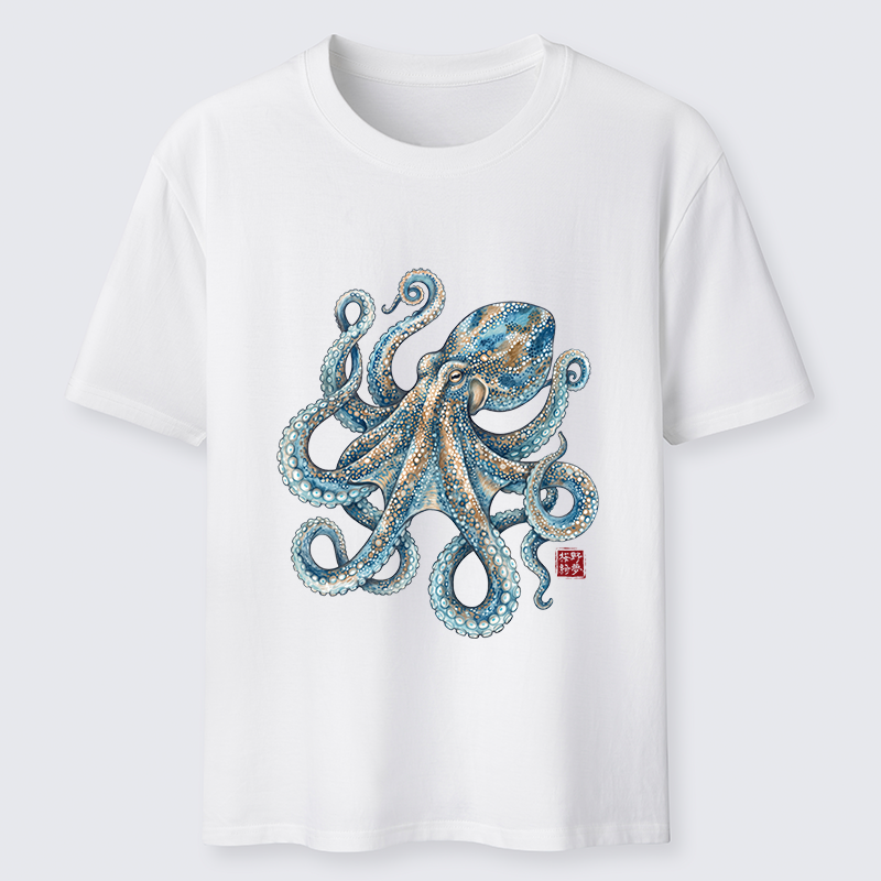 Tokyo-Tiger Ocean Octopus Art Classic T-Shirt
