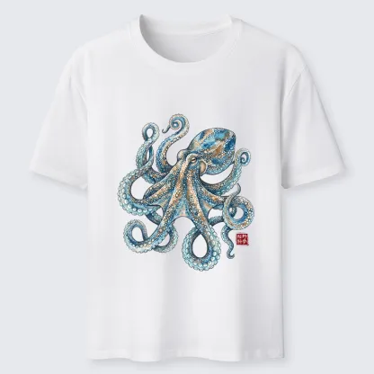 Tokyo-Tiger Ocean Octopus Art Classic T-Shirt