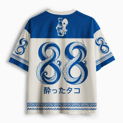 Tokyo-Tiger Japanese Osaka Style Drunken Octopus Sake Art Mesh Jersey