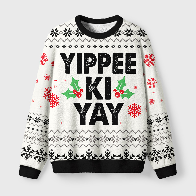 Tokyo-Tiger Christmas Mantra Fuzzy Christmas Ugly Sweatshirt
