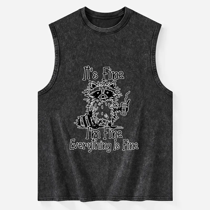 Tokyo-Tiger Raccoon Fine Meme Washed Tank