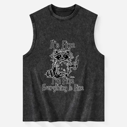 Tokyo-Tiger Raccoon Fine Meme Washed Tank
