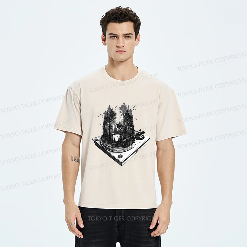 Tokyo-Tiger Music Forest Washed T-Shirt