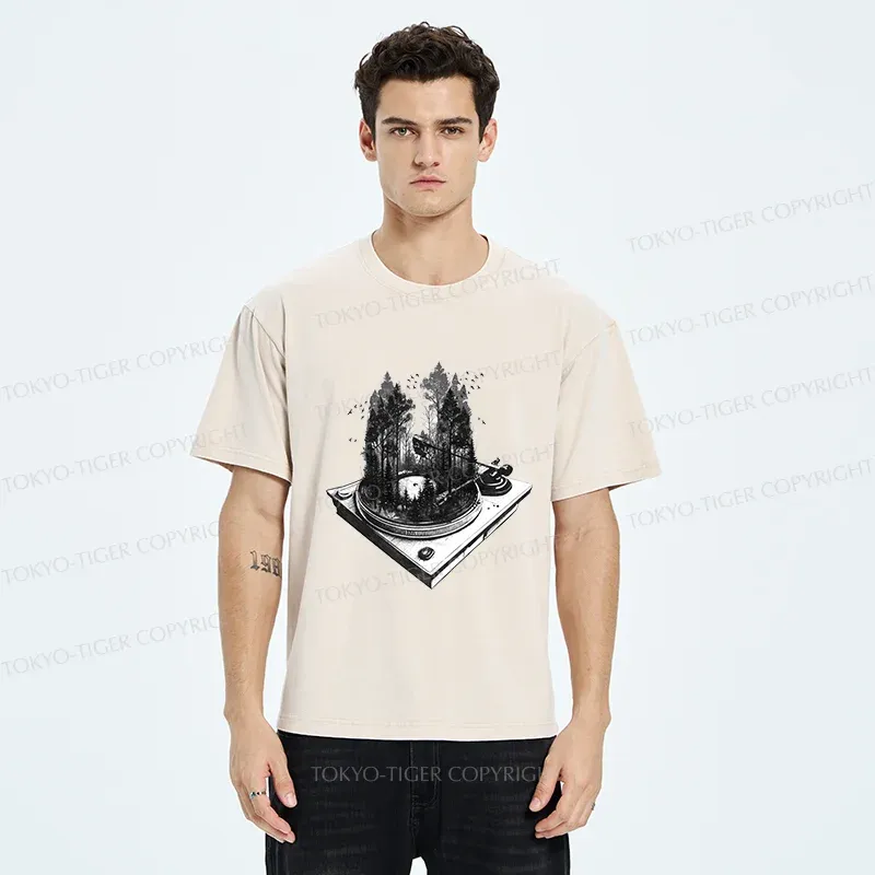 Tokyo-Tiger Music Forest Washed T-Shirt