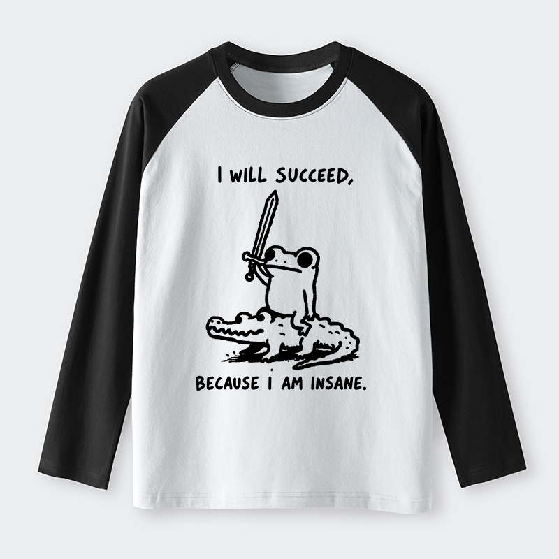Tokyo-Tiger Warrior Frog Funny Meme Raglan Long Sleeve T-shirt