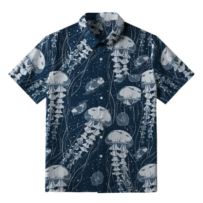 Tokyo-Tiger Oceanic Jellyfish Button-up Shirt