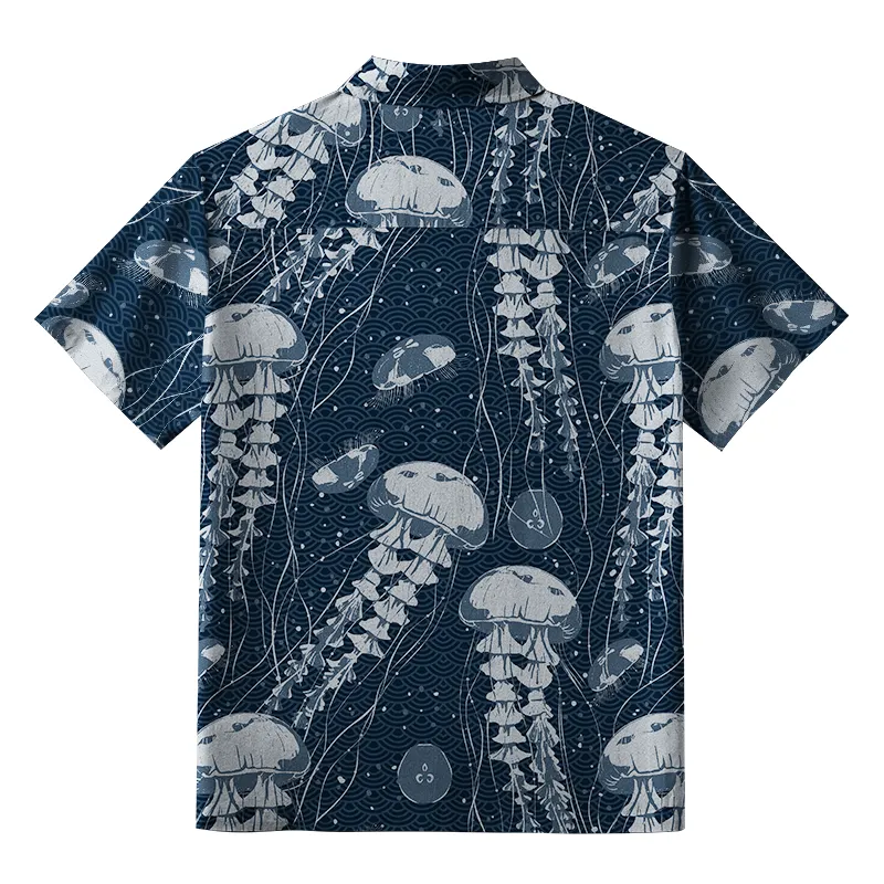 Tokyo-Tiger Oceanic Jellyfish Button-up Shirt