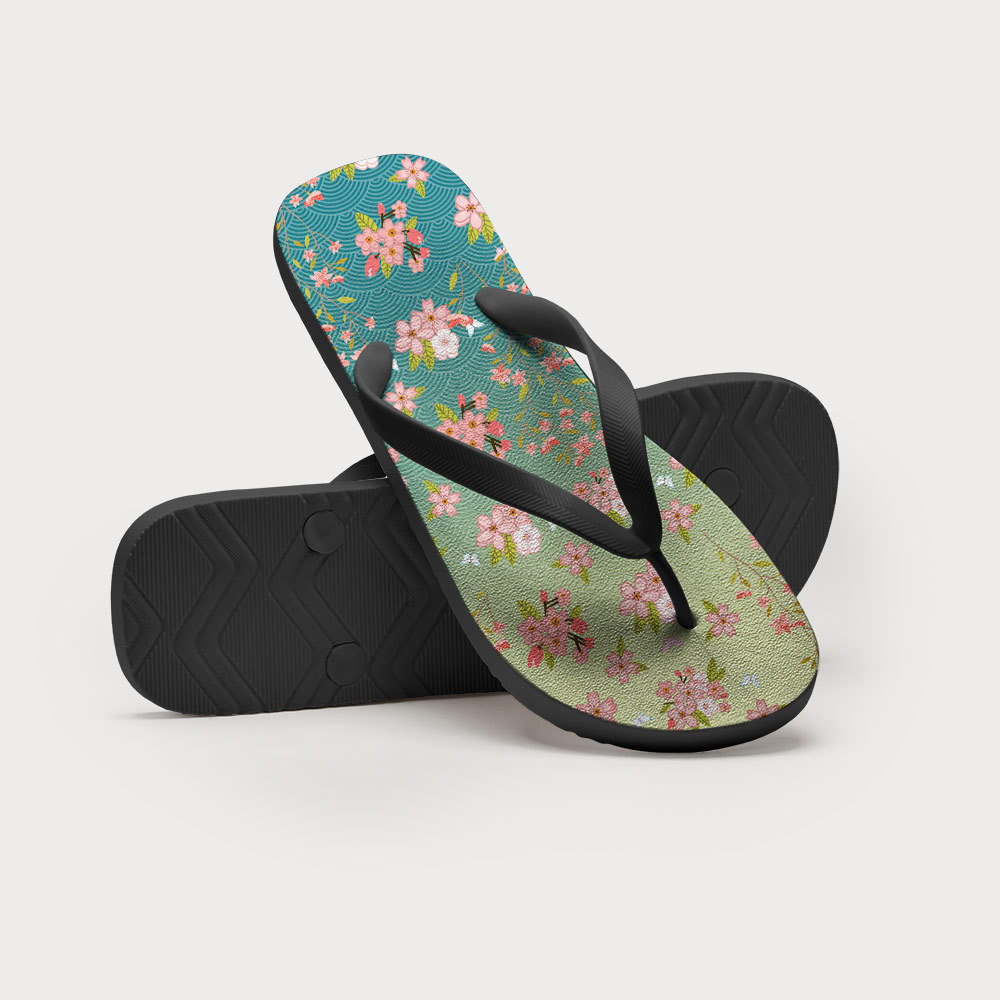 Tokyo-Tiger Sakura Blossom Waves Flip Flops